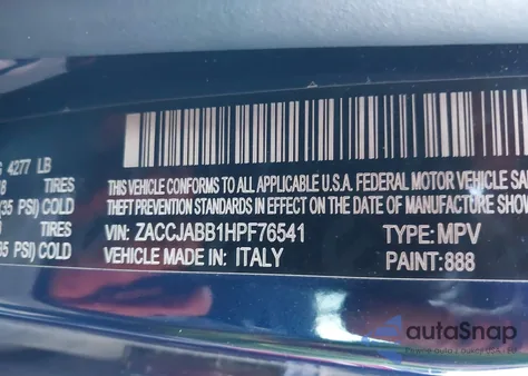 2017 Jeep Renegade Altitude Fwd z USA, uszkodzony, nr VIN ZACCJABB1HPF76541